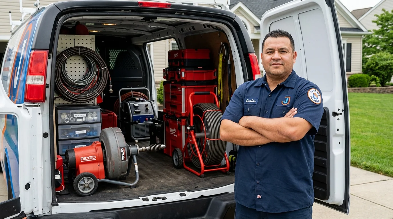 Professional drain cleaning equipment and Johns Plumbing LLC plumber in Spruce Pine