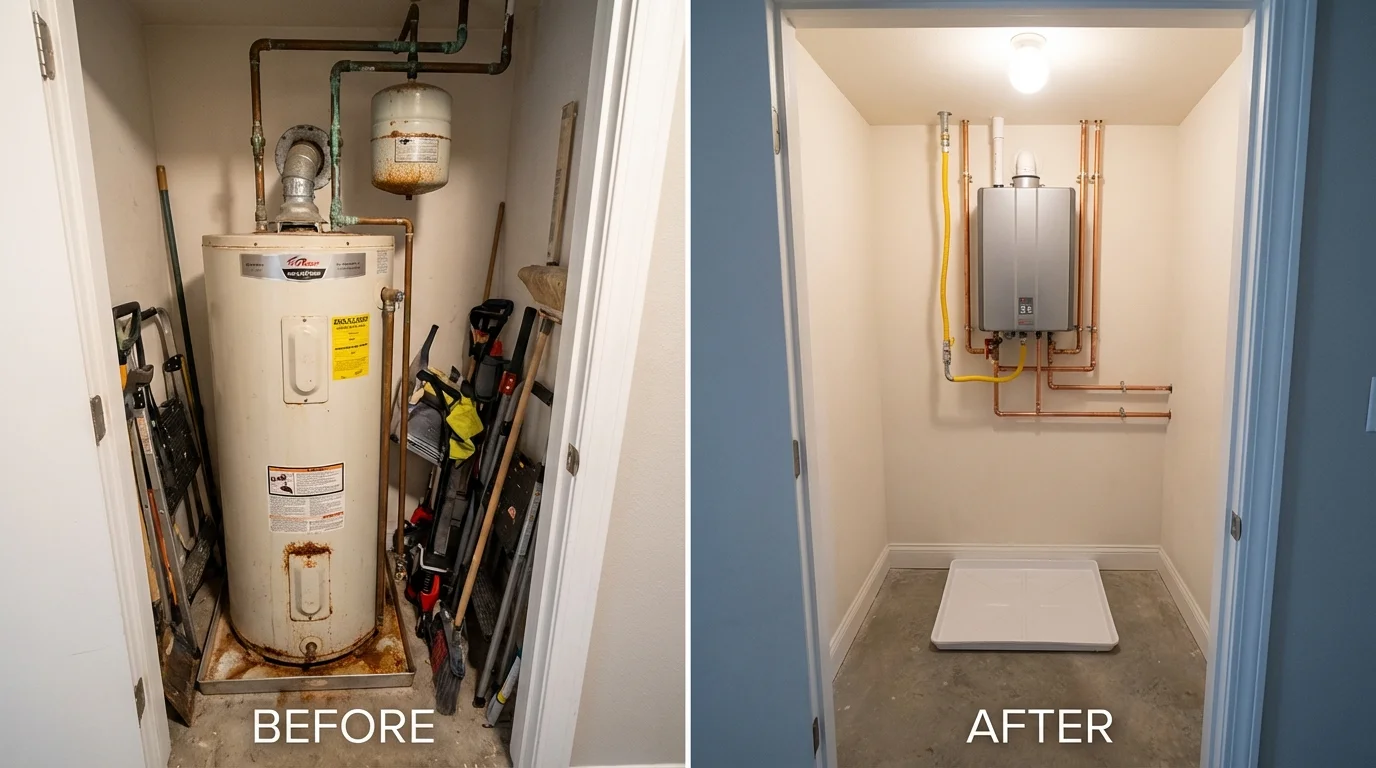 Tank water heater versus wall-mounted tankless unit comparison for Spruce Pine, NC homeowners
